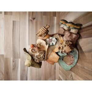 Signed Guzman Colombia Clown 8" Reclining Hobo Hand-Sculpted 1980s Art Pottery